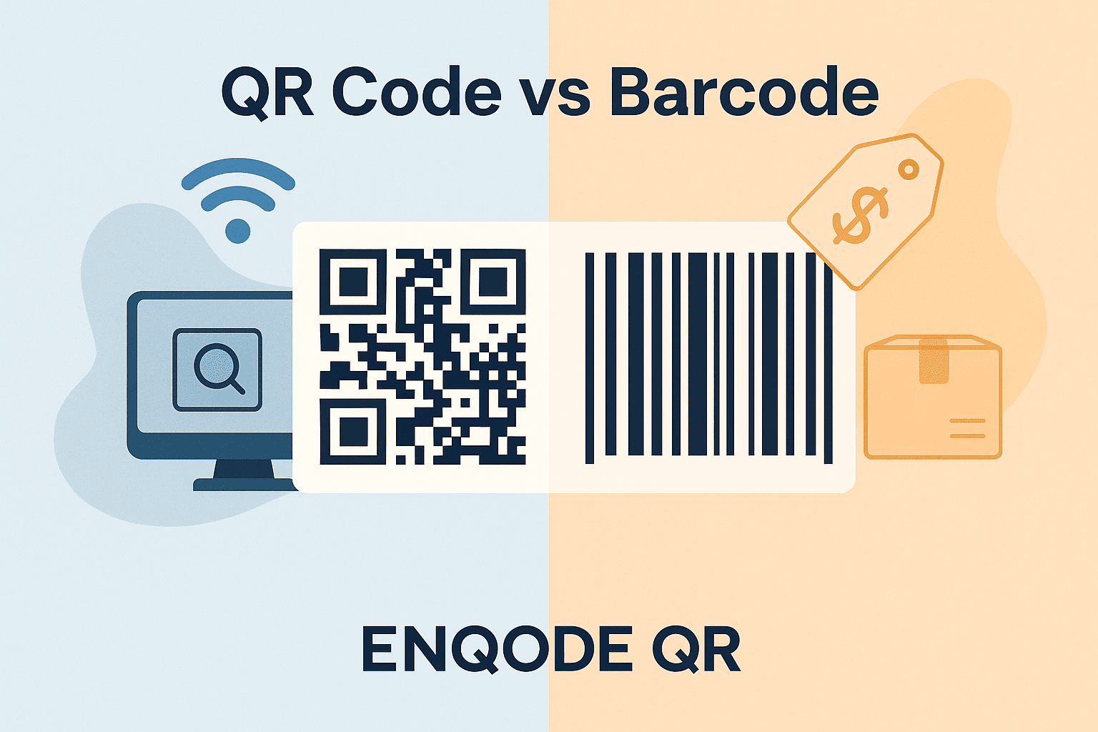 QR code vs barcode comparison - Enqode QR